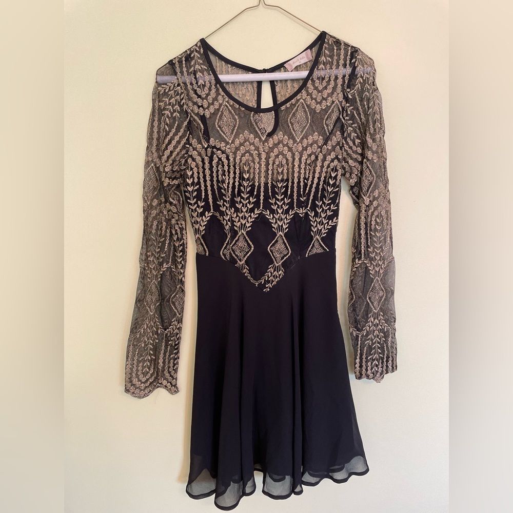 Altar'd State Women's Black and Gold Dress Size XS